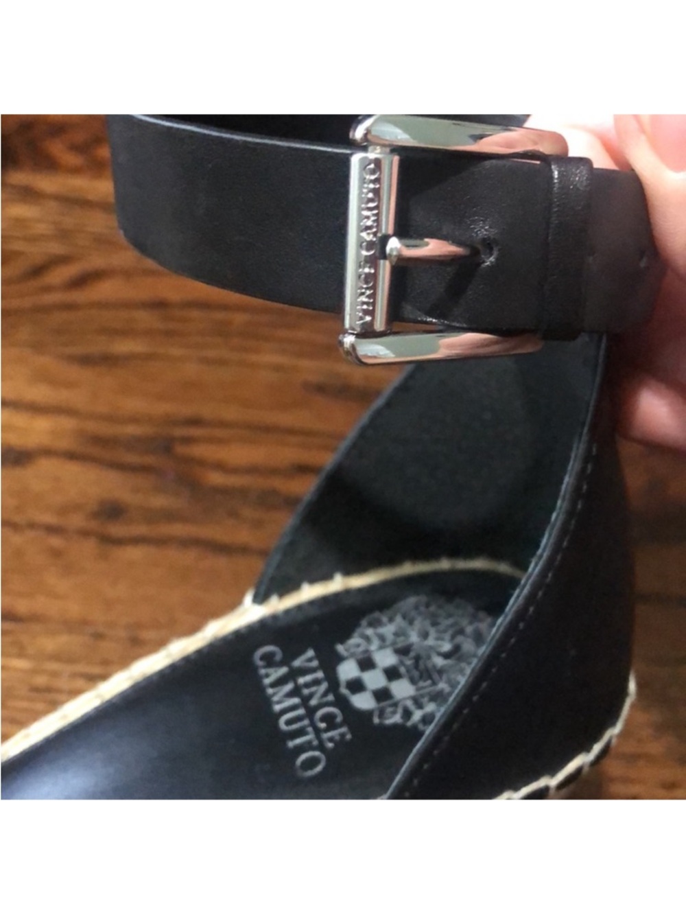 Vince Camuto Black Meddrina Ankle Strap Espadrille Sandal Size 10 - Picture 8 of 11